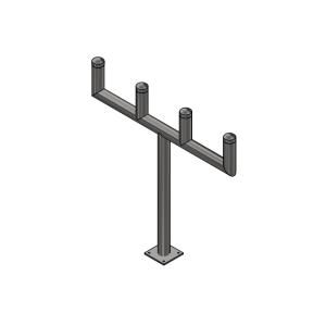 Enkele vloerstandaard met 4 armen  met diverse lengtes