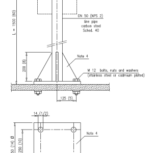 Instrumentpaal montage horizontale staalconstructie S003